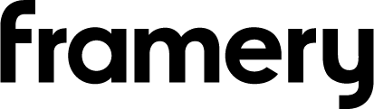 Das Bild zeigt das Wort „framery“ in fetten, schwarzen Kleinbuchstaben auf hellem Hintergrund.